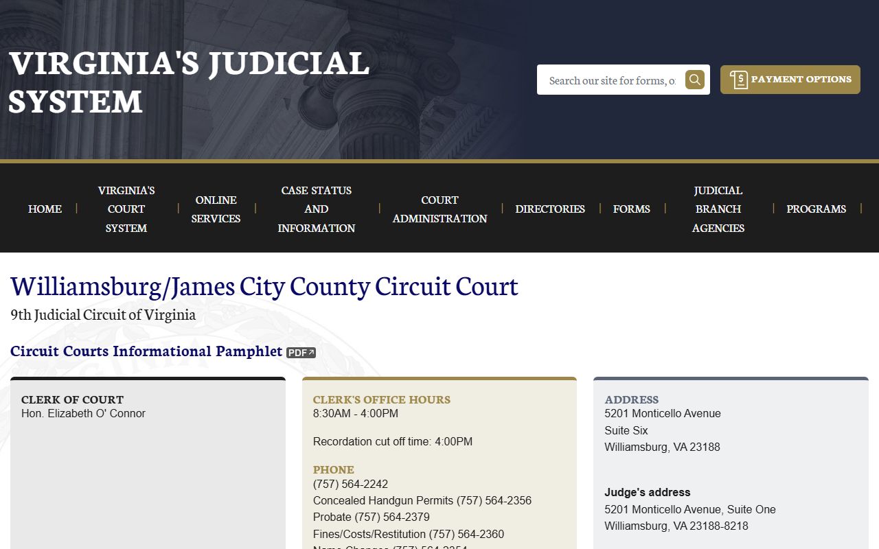 Williamsburg Virginia circuit court death records