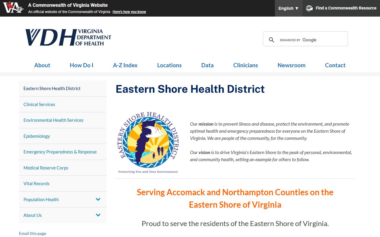 Accomack County Virginia Department of Health death records