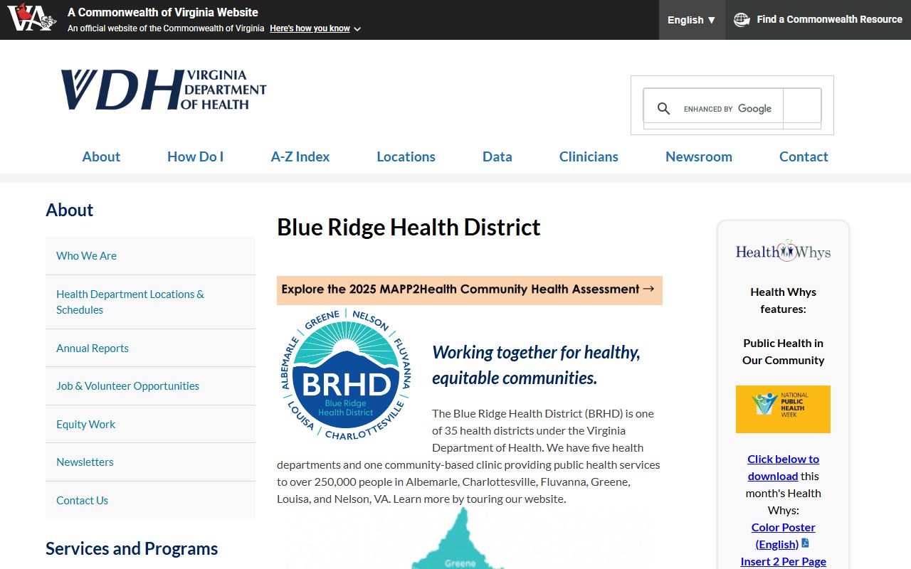 Albemarle County Virginia Department of Health death records