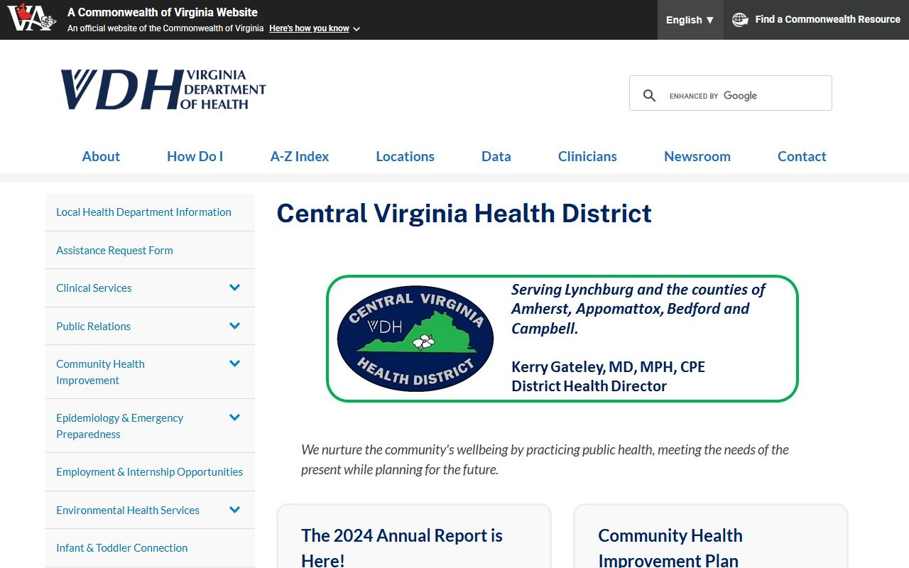 amherst county Virginia Department of Health death records