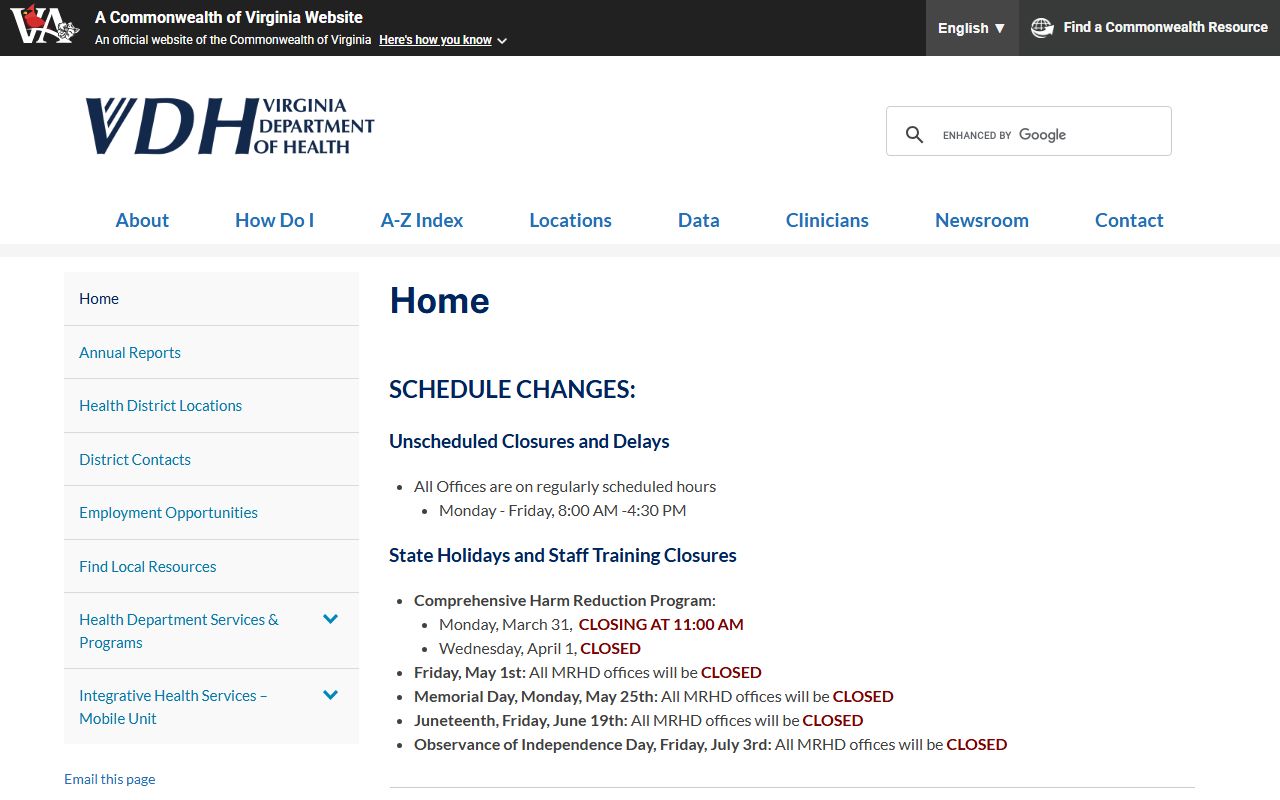 Bland County Virginia death records VDH health district