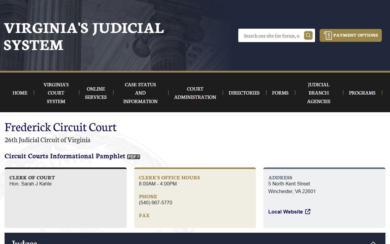 Frederick County Virginia death records circuit court