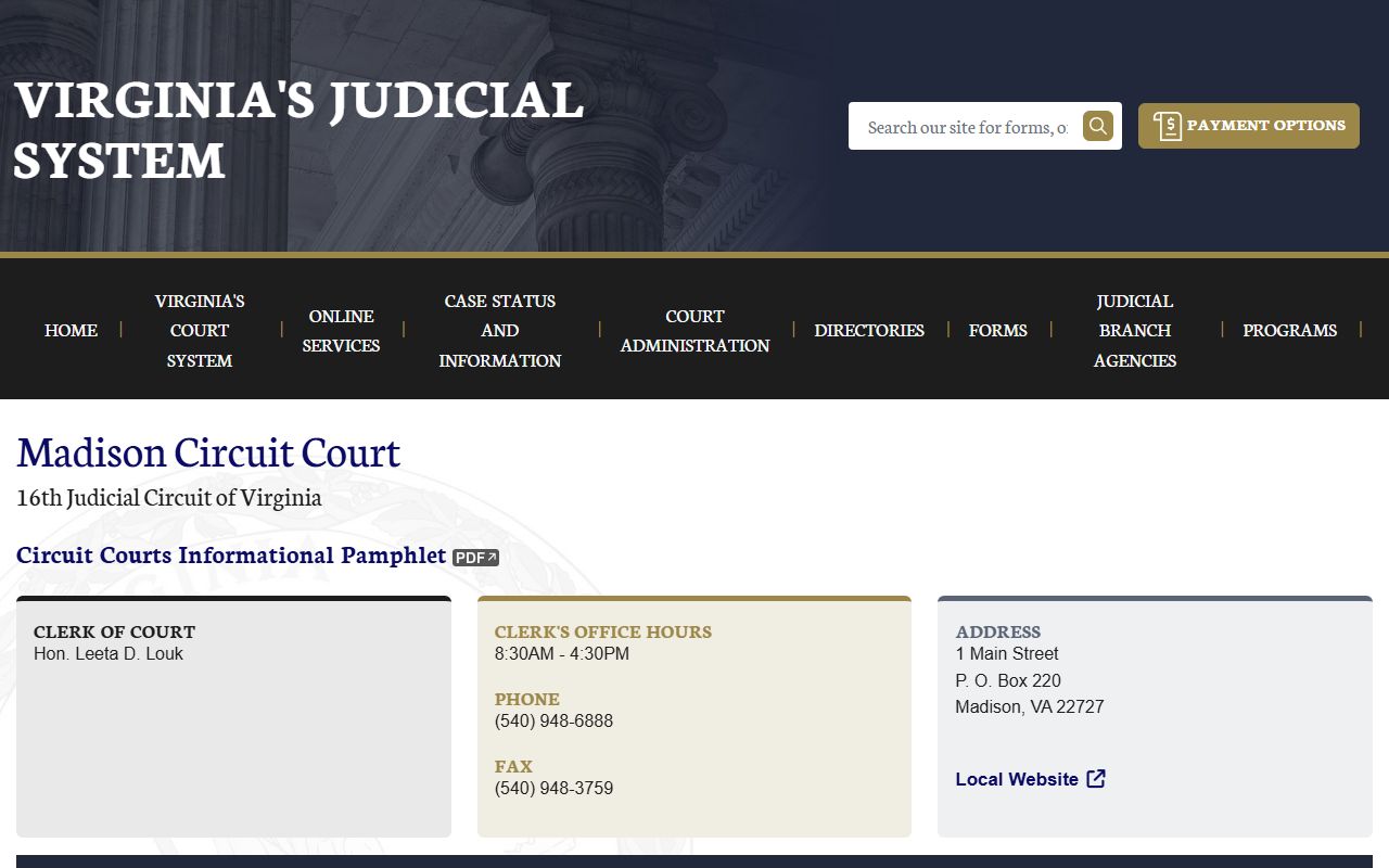 Madison County Virginia circuit court death records
