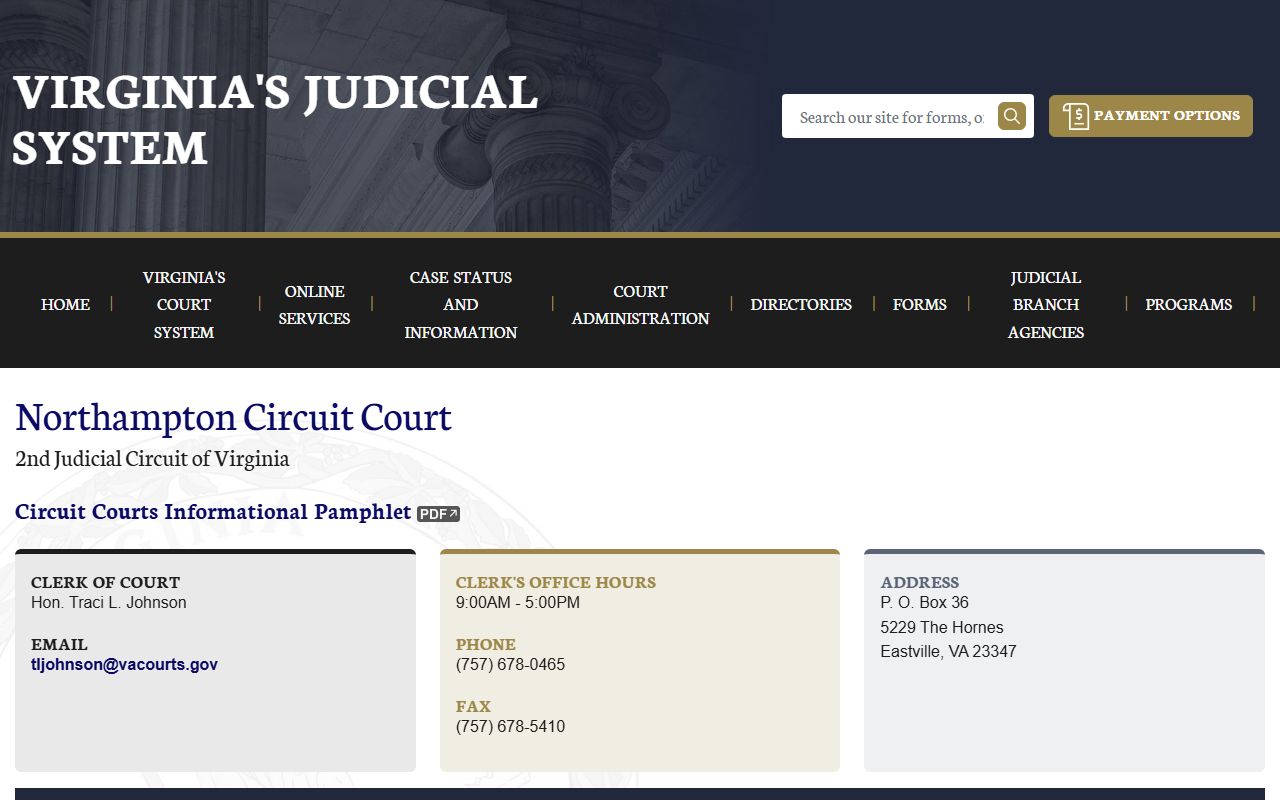 Northampton County Circuit Court case search - vital records
