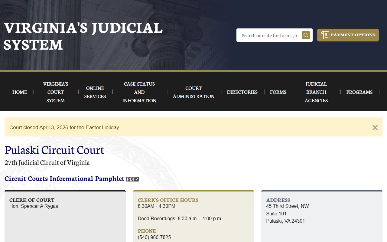 Pulaski County Virginia circuit court death records